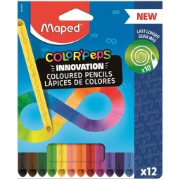 MAPED Színes ceruza készlet, háromszögletű, MAPED "Color'Peps INFINITY", 12 különböző szín