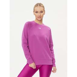 Under Armour Pulóver Ua Rival Fleece Crew 1379508 Fehér Loose Fit