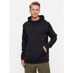 Under Armour Pulóver Ua Armour Fleece Graphic Hd 1379744 Fekete Loose Fit