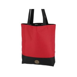 Piros-fekete textil shopper fazonú női válltáska Dressa