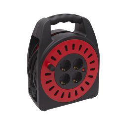Kábeldob műanyag tartóval - 3 x 1,5 mm² + 2 x USB - 15 m