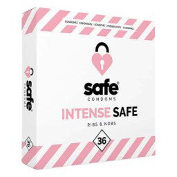 SAFE Intense Safe - Bordázott és pontozott óvszer (36db)