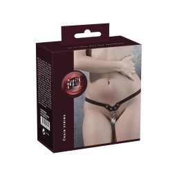 Fetish - szegecses, láncos tanga - fekete (S-L)