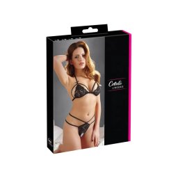 Cottelli - Nyitott csipkeszett (fekete)