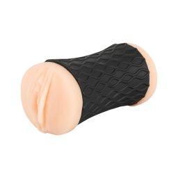 Nature Skin - élethű műpunci és műpopsi maszturbátor (natúr-fekete)