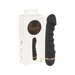 You2Toys - Bendy Ripple - bordázott vibrátor (fekete)