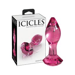 Icicles No. 79 - kúpos üveg anál plug (pink)