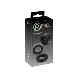 Rebel Ball - pénisz- heregyűrű és nyújtó szett - (fekete)