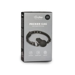 Easytoys - szájpecek belső dildóval (fekete)