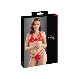 Cottelli - nyitott, csipke melltartó szett (piros)