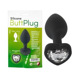 You2Toys Anal Plug - fehér köves anál plug (fekete)
