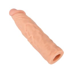Nature Skin - hosszabbító, vastagító péniszköpeny (19,5 cm)