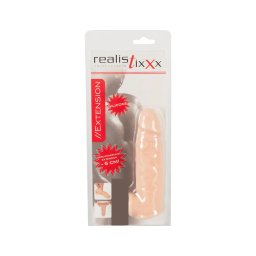 realistixxx - heregyűrűs péniszköpeny - 16 cm (testszínű)