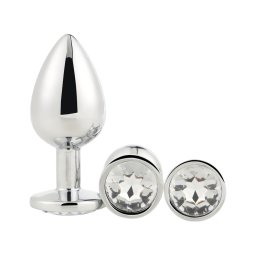 Gleaming Love - fém anál plug szett (ezüst, 3 részes)