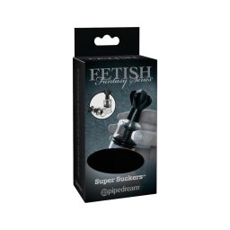Pipedream Fetish Super Suckers - mellbimbó szívó pumpa (fekete-átlátszó)