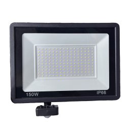 150W Ultra vékony 160 LED mozgásérzékelős reflektor fényvető hideg fehér SLIM Kültéri spotlámpa IP66 - F