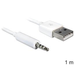Delock kábel USB-A hím és sztereó jack 3,5 mm-es hím 4 tűs iPod Shuffle 1 m