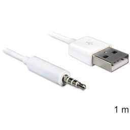 Delock kábel USB-A hím > sztereó jack 3,5 mm-es hím 4 tűs iPod Shuffle 1 m