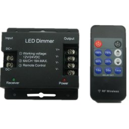 LED vezérlő dimmer fényerőszabályozó távirányítóval rádiós 72W 11 gombos 1 év garancia