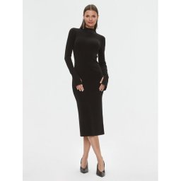 Patrizia Pepe Kötött ruha 2A2612/K002-K103 Fekete Slim Fit