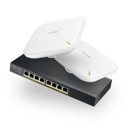 Zyxel Nebula Starter Kit (1db GS1915-8EP PoE+ Switch + 2db NWA90AX Access Point) PoE switch, 8 port