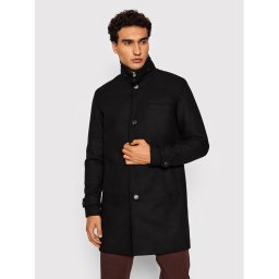 Jack&Jones PREMIUM Gyapjú kabát Melton 12177644 Fekete Regular Fit