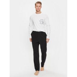KARL LAGERFELD Pizsama Ikonik 2.0 Long Slv Pj Set 230M2105 Fehér Regular Fit