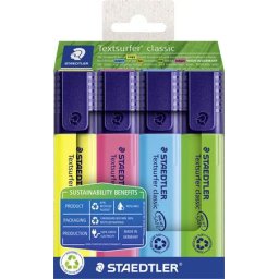 STAEDTLER Szövegkiemelő készlet, 1-5 mm, STAEDTLER "Textsurfer(R) classic 364 R" 4 különböző szín