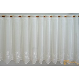 (2 méret) Fehér mintás vitrage függöny-60