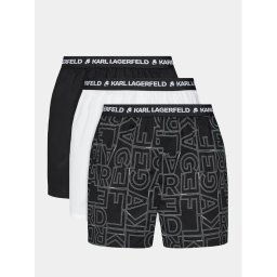 KARL LAGERFELD 3 darab boxer Aop Woven Boxer Short (X3) 235M2108 Fekete