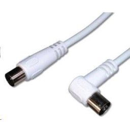 PREMIUMCORD TV antennakábel 10m, 90°-os csatlakozó (koaxiális, M/F, 75 Ohm)