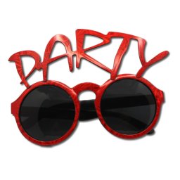 Party szemüveg, hologramos piros