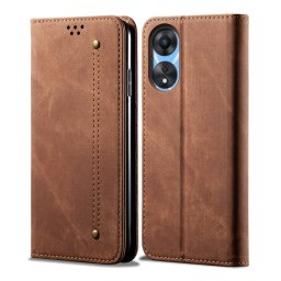 DENIM pénztárca huzat Oppo A78 barna