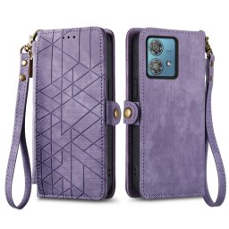 GEOM pénztárca tok Motorola Moto G84 5G lila telefonhoz