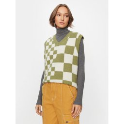 Vans Sweater Courtyard Checker Sweater Vest VN000F6WBD41 Zöld Regular Fit