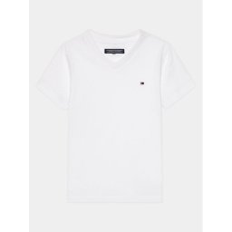 Tommy Hilfiger Póló Boys Basic Vn Knit S/S KB0KB04142 Fehér Regular Fit