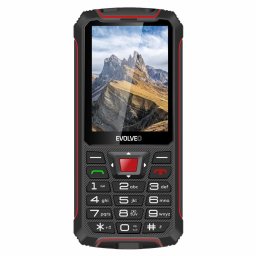 EVOLVEO StrongPhone W4, IP68 ellenálló Dual SIM telefon, 2,8"-os LCD, 2500mAh, Powerbank, fekete és piros színű