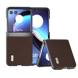 ABEEL CARBON Műanyag borítás Motorola Razr 40 Ultra sötétbarna