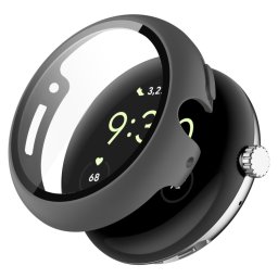 PC FULL COVER Üveggel ellátott műanyag borítás a Google Pixel Watch / Pixel Watch 2 szürke