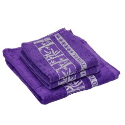 1 x BAMBOO lila fürdőlepedő + 2 x BAMBOO lila törölköző