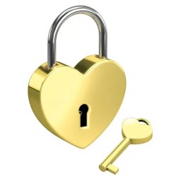 BASI - Heart Lock Garavírozható arany szív lakat / Szerelemlakat