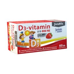 JutaVit D3-vitamin Kid 800NE eper ízű rágótabletta 60x
