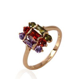 Színes kristályos 18k gold filled gyűrű