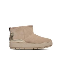 Tommy Hilfiger Hótaposó Metallic Suede Snowboot FW0FW07850 Bézs
