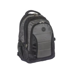 3+2 rekeszes fekete-szürke laptop tartós vászon hátizsák Aoking