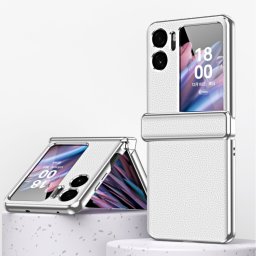 LEATHER Védőtok OPPO Find N2 Flip fehér