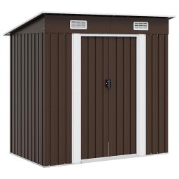 vidaXL barna acél kerti fészer 194 x 121 x 181 cm