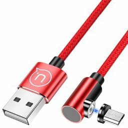 kábel USB2.0 apa to microUSB2.0 apa 1,0m piros mágneses kábel PN: SJ446USB02