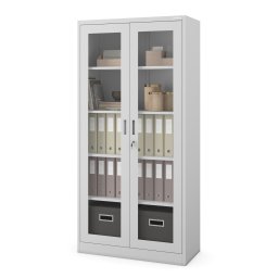 Jan Nowak(R) AMELIA 048-2 Vitrines fém szekrény üvegezett ajtókkal / SZÜRKE színben