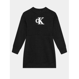 Calvin Klein Jeans Kötött ruha Metallic Monogram IG0IG02315 Fekete Regular Fit